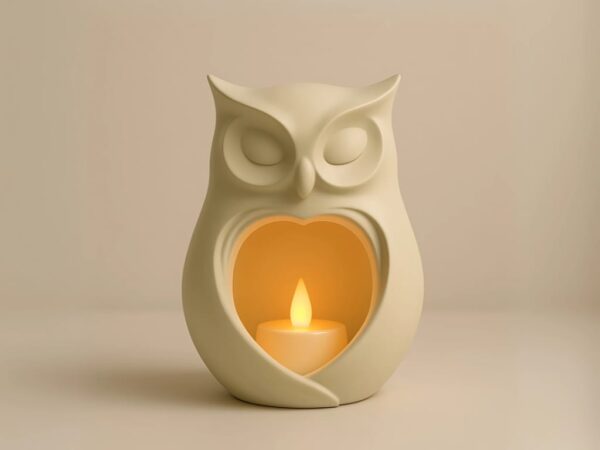 LumoOwl-ceramic style Tealight holder - Image 3