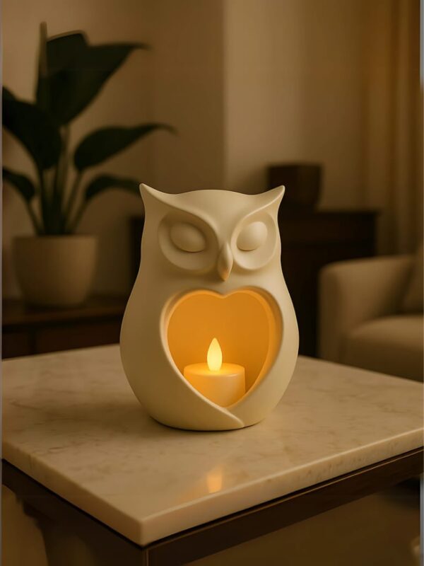 LumoOwl-ceramic style Tealight holder